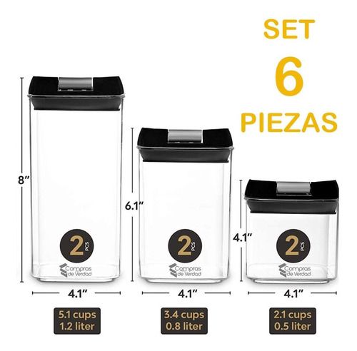 Set De Contenedor De Alimentos X6 Cocina