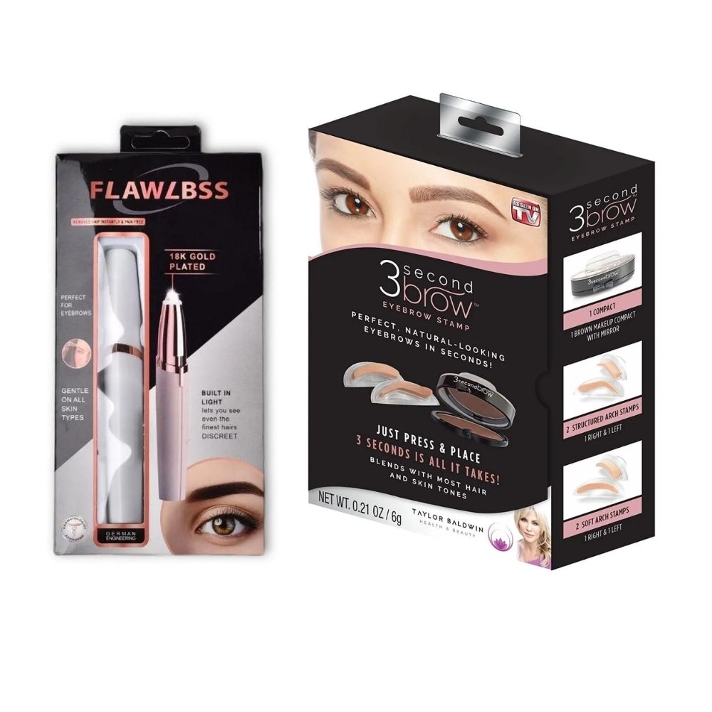 Combo Belleza Depilador Cejas Recargable con Sello de Cejas Maquillaje